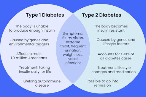 Main Differences Between Type 1 and Type 2 Diabetes