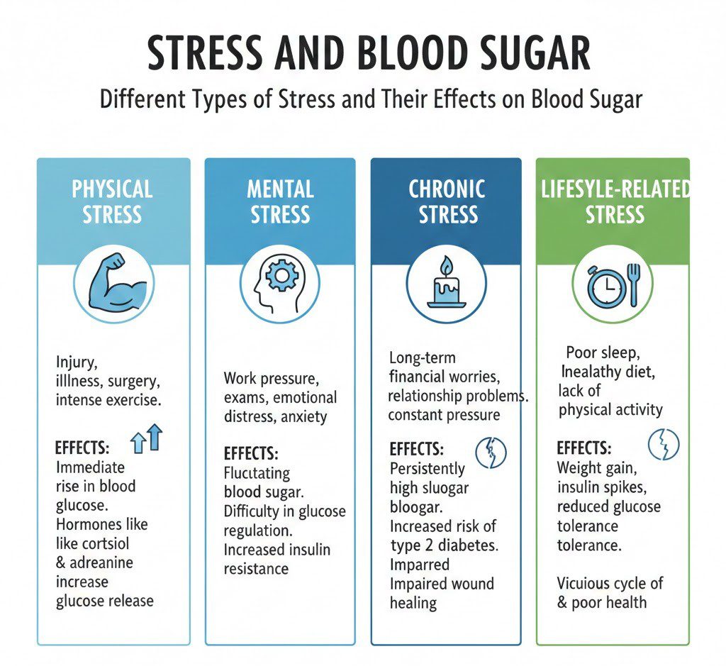 Different Types of Stress and Their Effects on Blood Sugar