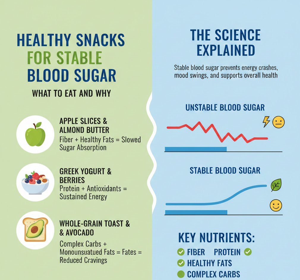 Healthy Snacks for Stable Blood Sugar: What to Eat and Why