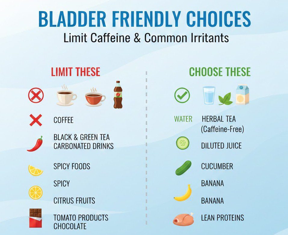 Limit Caffeine and Bladder Irritants
