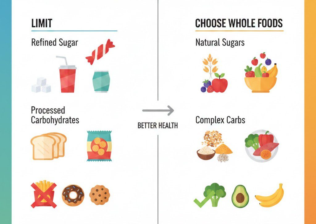  Limit Refined Sugar and Processed Carbohydrates