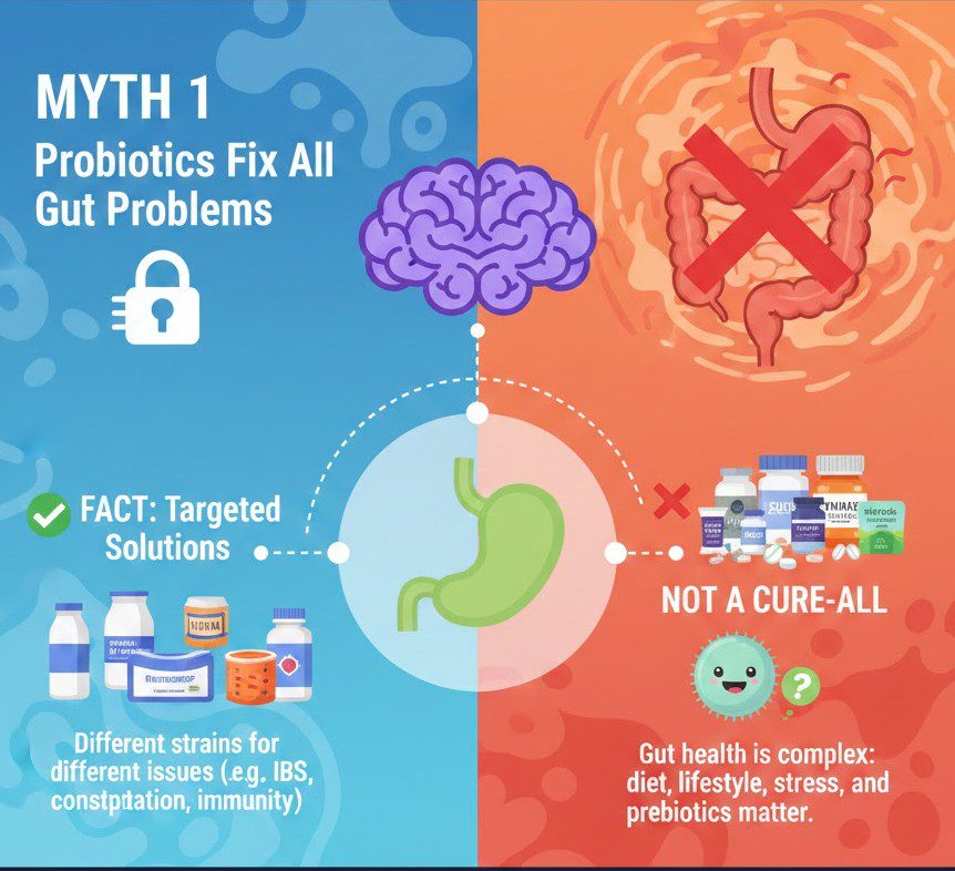 Myth 1: Probiotics Fix All Gut Problems
