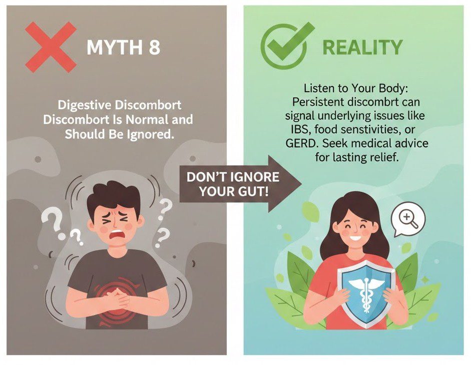 Myth 8: Digestive Discomfort Is Normal and Should Be Ignored