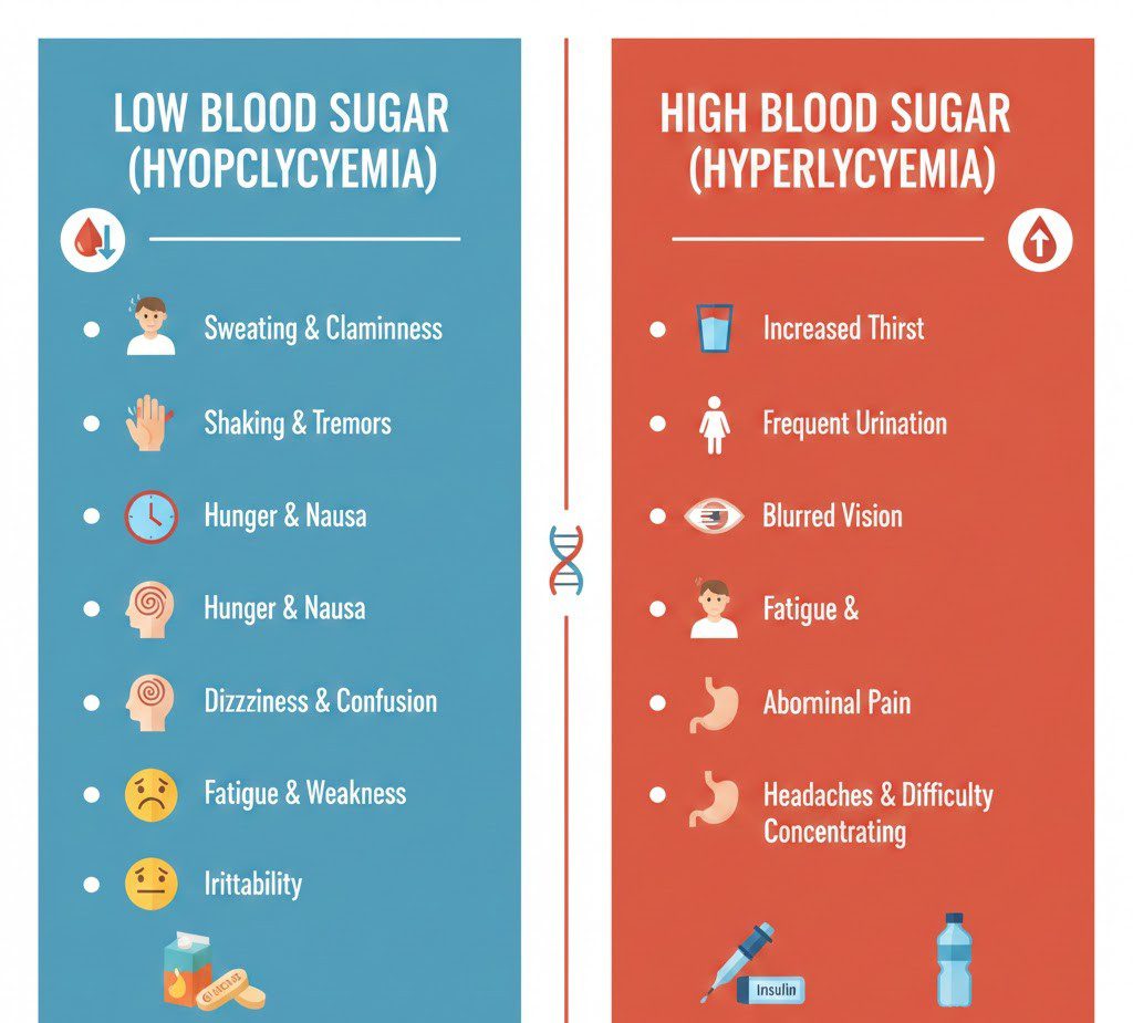 Warning Signs of Low or High Blood Sugar